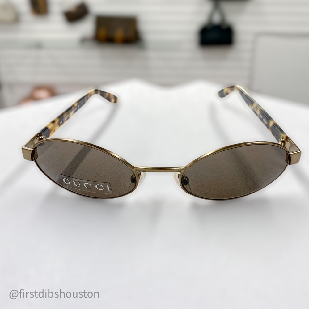 Gucci Oval Tortoise Shell Sunglasses